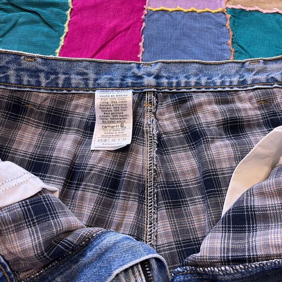 Carhartt Detroit Style Blanket Lined Blue Jeans 38Wx30L - Picture 4 of 8